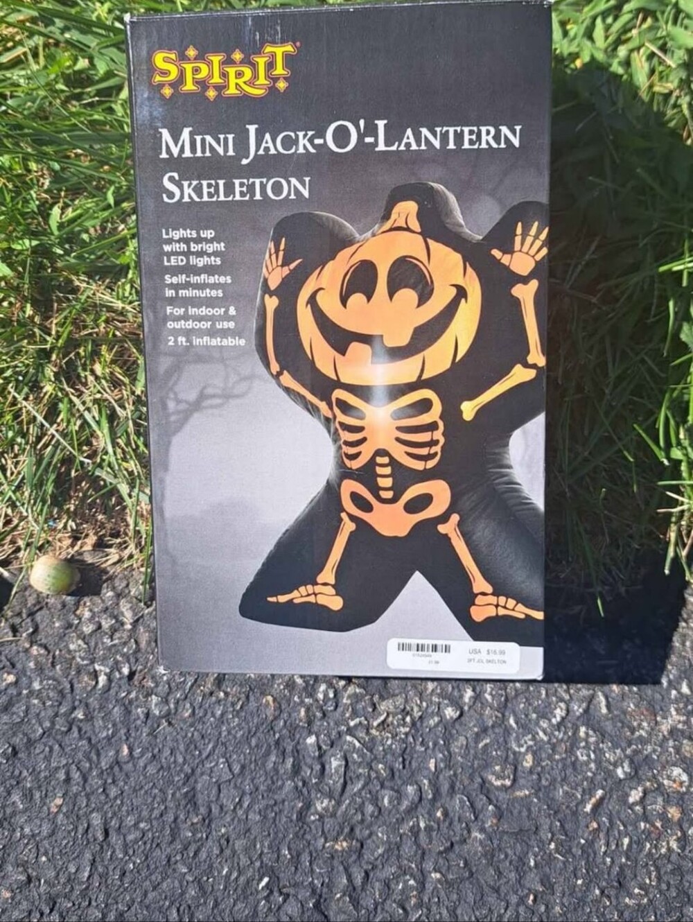Spirit Mini Jack-O'-Lantern Skeleton Inflatable Costume - Black & Orange